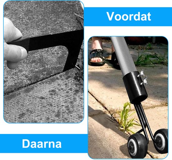 Onkruidverwijderaar - 2-in-1 Haak- en Rollenwieder - Efficiënt Onkruid Verwijderen - Tuingereedschap voor Kieren - Duurzaam - Zwart - 1 Stuk van Merkloos	 — afbeelding 3