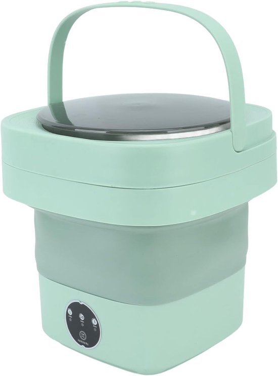 Vouwbare Mini Kleine Draagbare Wasmachine - 100-240V Volledige Appartement Automatische Kleine Ondergoed Vouwbare Wasmachine voor Studentenhuis (Groente)