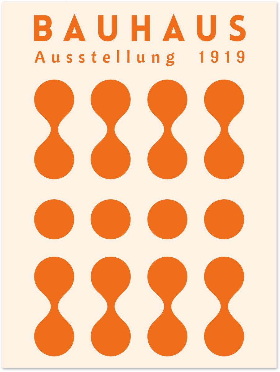 Bauhaus - Ausstellung orange Poster 30x40 cm - exclusief lijst