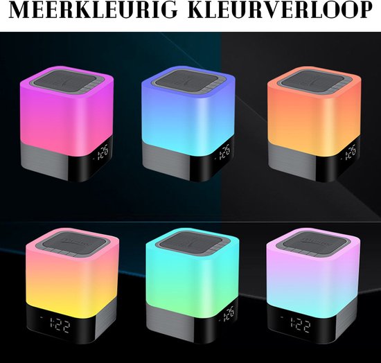 Touch Bedlamp - Bluetooth Speaker met LED Verlichting - Dimbare Nachtlamp - Geschikt voor Slaapkamer en Reizen - Voor Muziekliefhebbers - Wit - Ø10cm - 1 Stuk van Merkloos — afbeelding 3