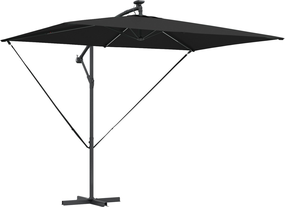 vidaXL - Parasol - Zwart - 294 - x - 200 - x - 270 - cm - Polyester - en - Aluminium