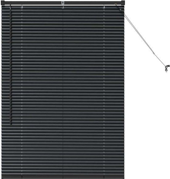 vidaXL - avec - rideaux - Anders - Zwart - Aluminium