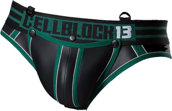 Foto: Cellblock 13 mercury jock brief w c ring removable pouch green maat xl heren ondergoed jockstrap voor man mannen jock