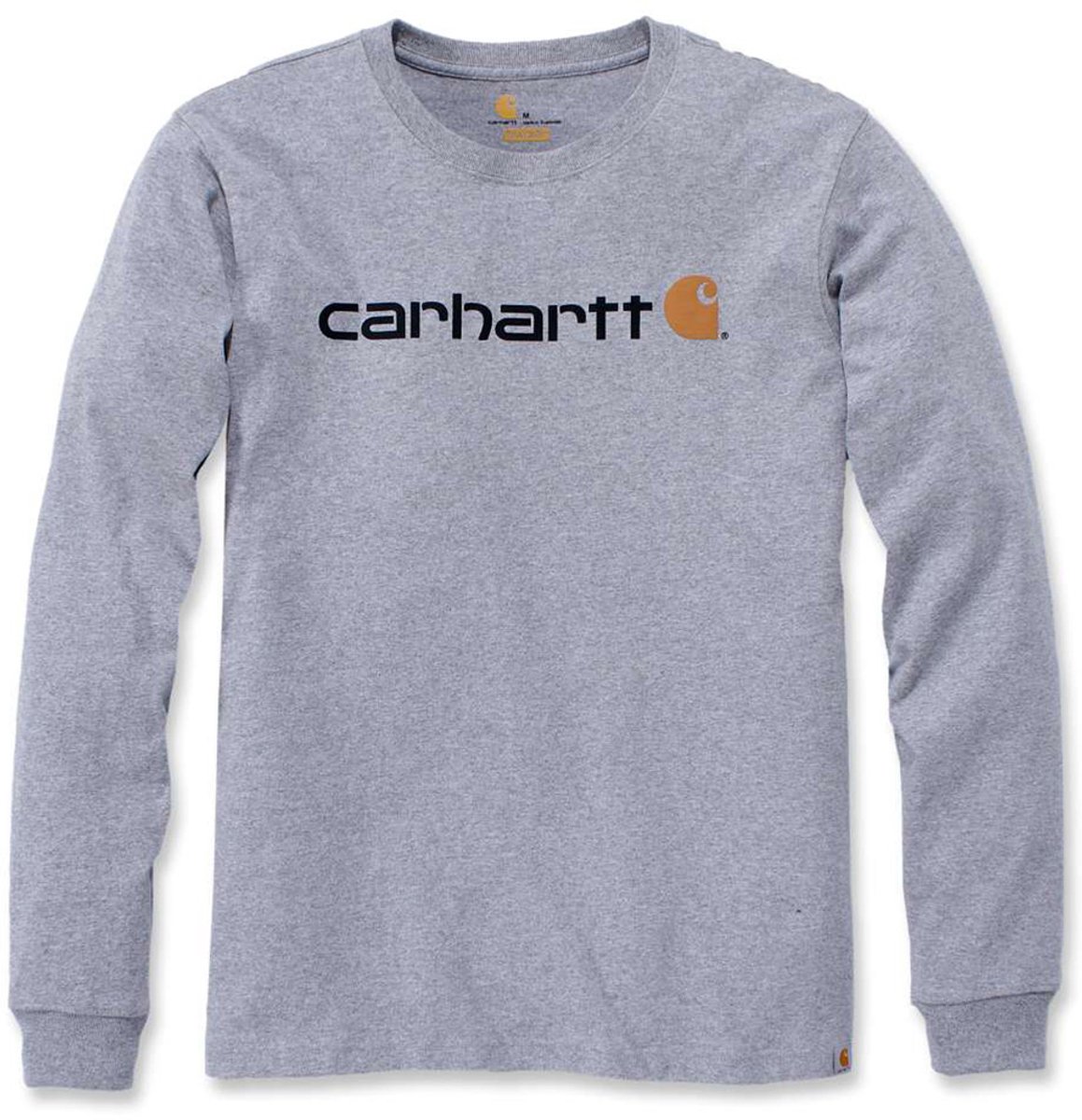 Carhartt Heren-T-shirt Core Logo T-shirt met lange mouwen, heather grey