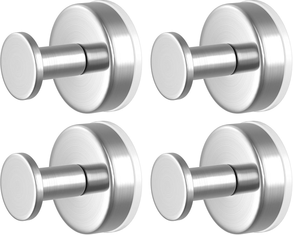 Haken Met Vacuüm Zuignap - 4 Stuk - Krachtige Vacuüm Haken - Herbruikbaar - Zuignap Ophanghaak - Zuignaphaken - Waterdichte Haken Voor Keuken En Badkamer - Voor Douche Badkamerhaken Voor Handdoeken, Badjassen, Luffa -Zilver