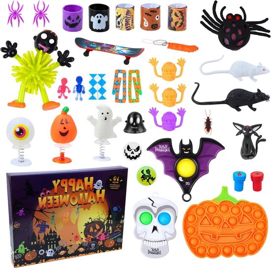 Allecto Premium - Halloween adventskalender 2024 - Met 34 speelgoed - 10 dagen countdown - Horror figuren - Halloween thema