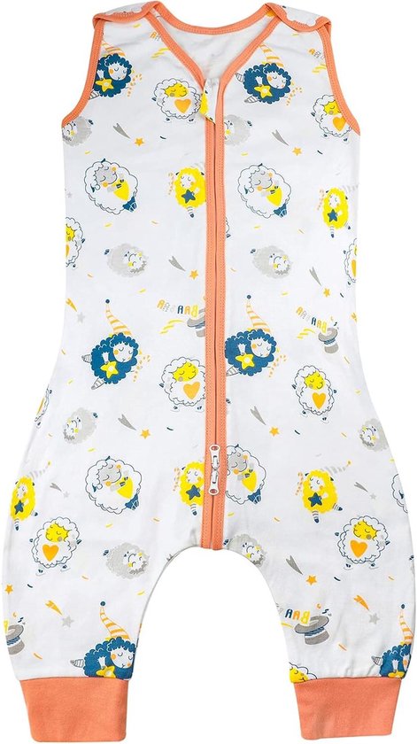Foto: Allecto premium mouwloze slaapzak met benen en voeten van katoen draagbare deken voor peuters lichtgewicht meisjes jongens 6m 7t