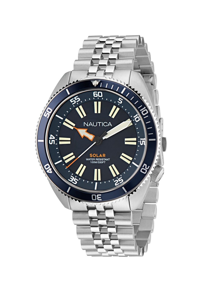 Nautica Nautica Vintage Kwarts Analoog Horloge Zilverkleur Case: 100% Stainless Steel | Armband: 100% Stainless Steel 44 mm NAPNVS404