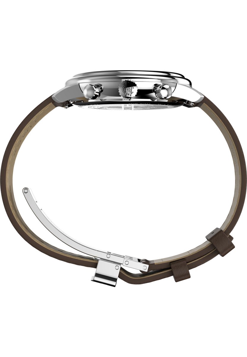 Timex Waterbury Metropolitan Chronograph Quartz Chronograaf Horloge Bruin Kast: 100% Roestvrij Staal | Armband: 100%Leer 41 TW2Y23500AJ
