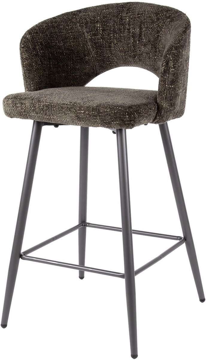 Barkruk Set van 2 - Barkrukken met Rugleuning - Barkrukken met Armleuning - Barkrukken Industrieel Buiten - Barkruk Buiten - Ronde Barkrukken - Barstoel met Stalen Frame - Keukenstoel