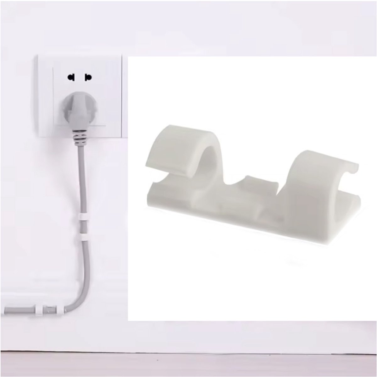 Kabelclips - Kabelgeleiders - Kabelhouders - Wit - 20 stuks - 3CM lang - Zelfklevend - CHPN