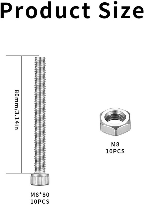 ORTAVA Ringbouten lang M10 x 120 mm, 2 stuks oogschroeven met sluitringen en zeskantmoeren, oogschroef roestvrij staal 316 V4A A4, oogbout voor bevestiging en ophanging