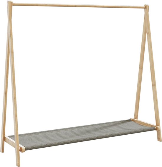 vidaXL – Kledingrek – met – schappen – 106x34x102 – cm – bamboe