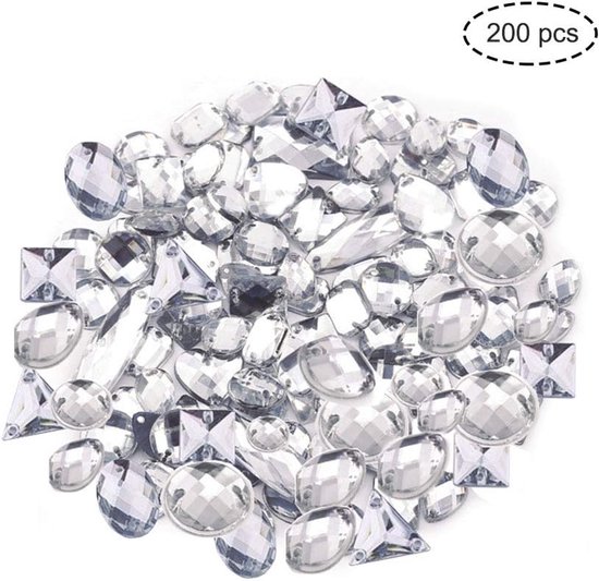 QUARKZMAN Rhinestones 100 stuks platte achterkant van acryl, 10 mm