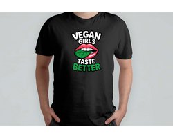 Vegan Girls Taste Better - T Shirt - VeganLife - PlantBased - CrueltyFree - Funny - VeganLeven - Plantaardig - Dierproefvrij - Dierproefvrij - VeganEten
