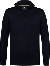 Petrol Industries - Heren Gebreide Half-Zip Trui Lexington - Blauw - Maat S