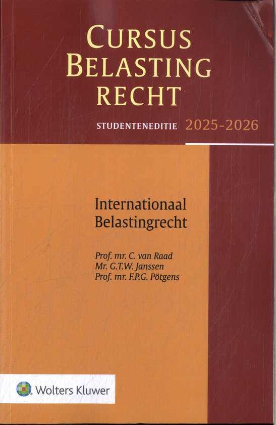 Cursus Belastingrecht Internationaal Belastingrecht 2025-202 ... - cover