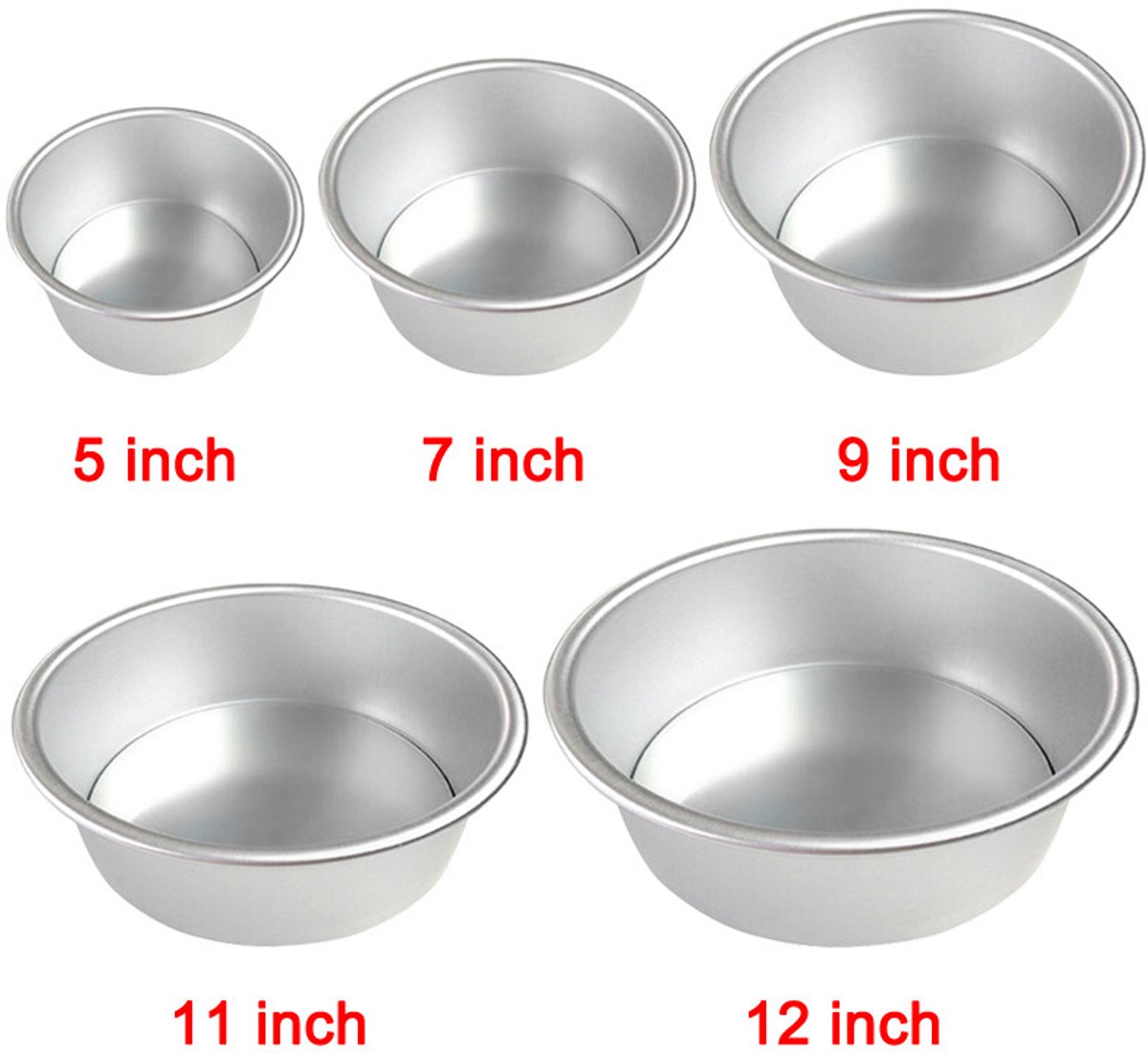 5 Stuks Inch Cakevorm Ronde Herbruikbare DIY Cakevorm Bakvorm - 5 Maten