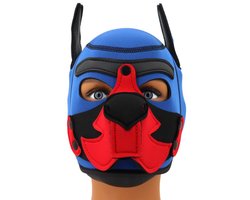 Dog/Puppy/Honden Neoprene-Masker Blauw-Zwart-Rood- Neopreen