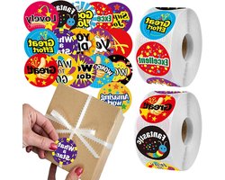 Zeynomax - Beloningsstickers 1000 stuks | 1.5'' | Goed Gedane Stickers - 16 Ontwerpen | Leraar Incentive - Prijs Aanmoedigen | Leerlingen School - 2 Rolls