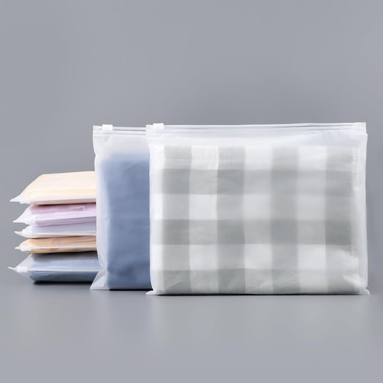 Grote herbruikbare ritszakken, 30 stuks, 40 x 30 cm, matte ritszakken met zelfklevende etiketten, zip-zakjes, opbergzakken voor kleding, ondergoed, schoenen, cosmetica