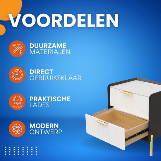 Vind nachtkastje 2 stuks op - april 2026