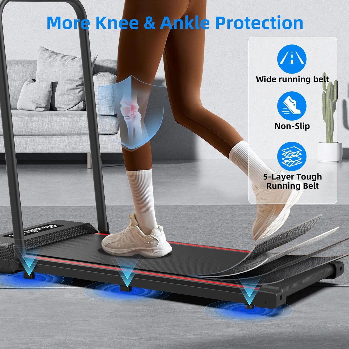 Afbeelding 3 van CITYSPORTSPRO Loopband 1-10km/u – Walking Pad – Loopband Inklapbaar – Wandelband – Incl. Tablethouder en Afstandsbediening