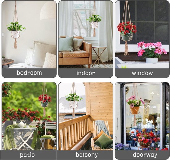 Mega Collections Planten/bloemen mand Cuba wandhanger - rotan - lichtbruin - 32 x 20 x 40 cm - plantenpot voor buiten | Fun en Feest