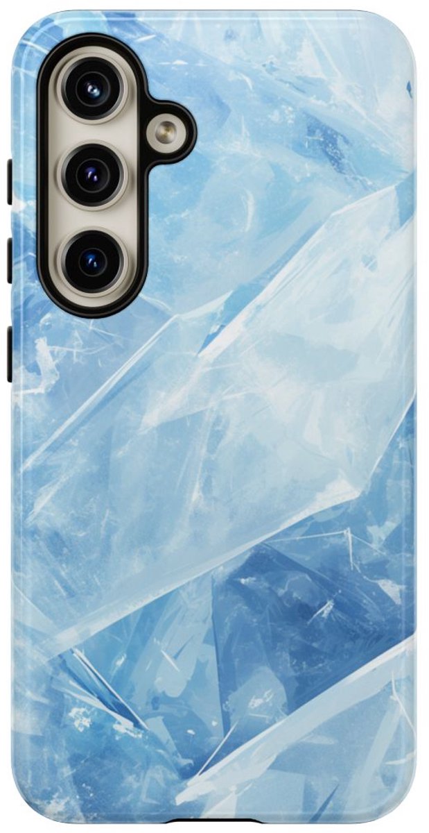 Blauwe IJstextuur – Telefoonhoesje Geschikt voor Samsung Galaxy S24