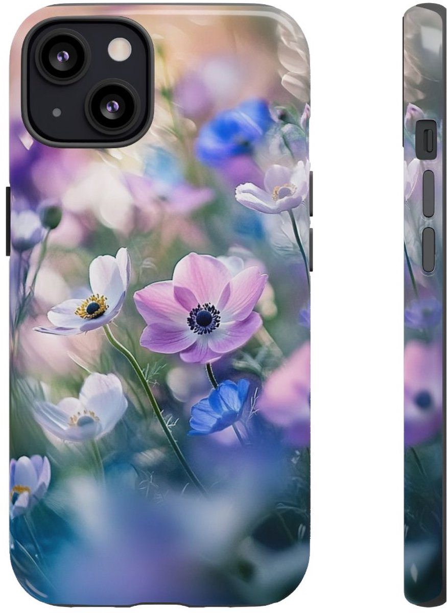 Zachte Pastel Anemoonbloemen – Telefoonhoesje Geschikt voor iPhone 13