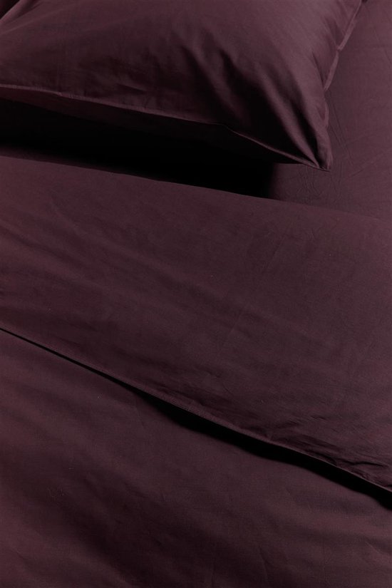 Ambiante Cotton Uni dekbedovertrek - Effen - Tweepersoons - 200x200/220 - Donker Rood van Merkloos — afbeelding 4