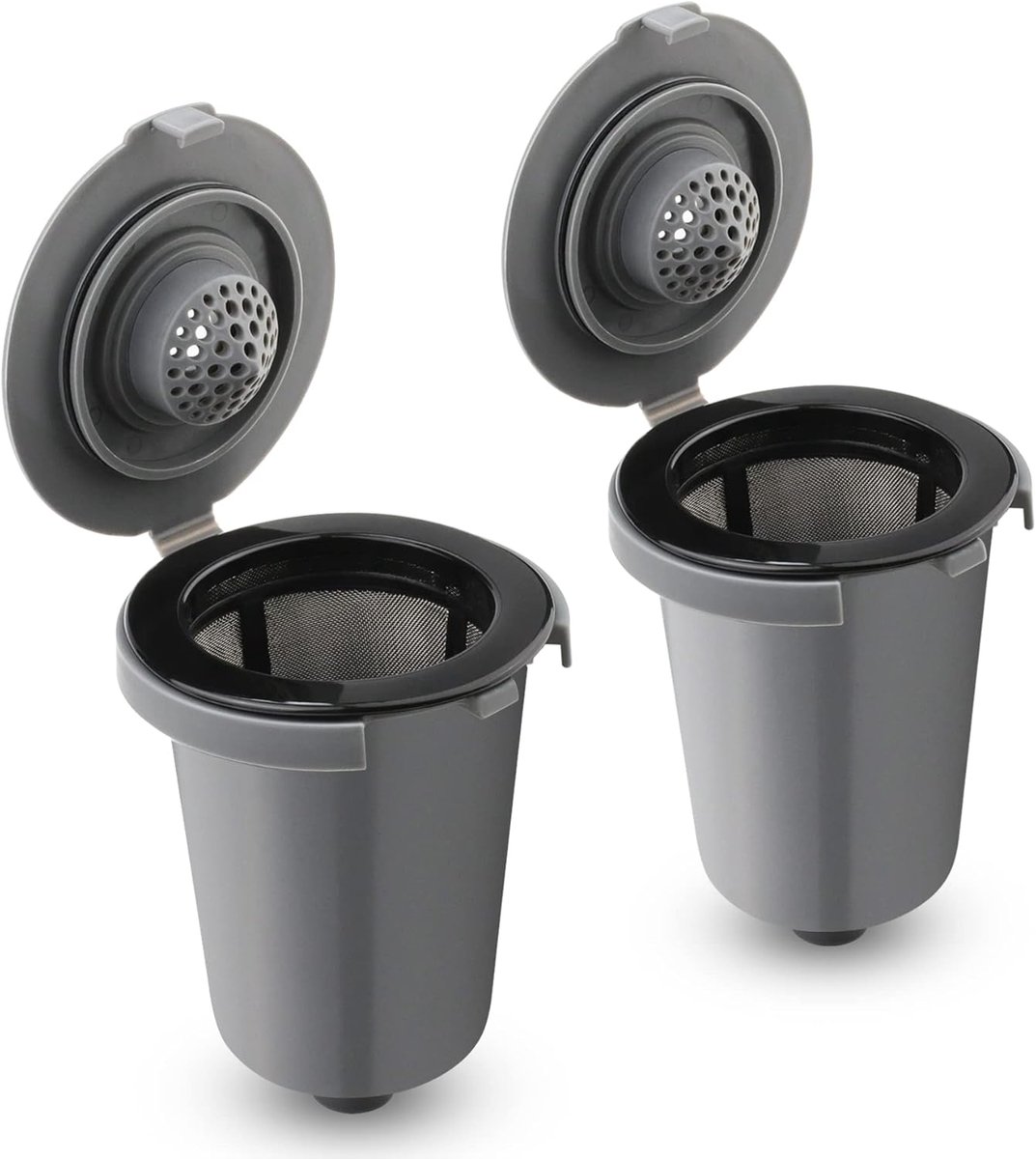Geschikt voor Cuisinart SS-RFC HomeBarista herbruikbare filterbeker, grijs(2-pack)