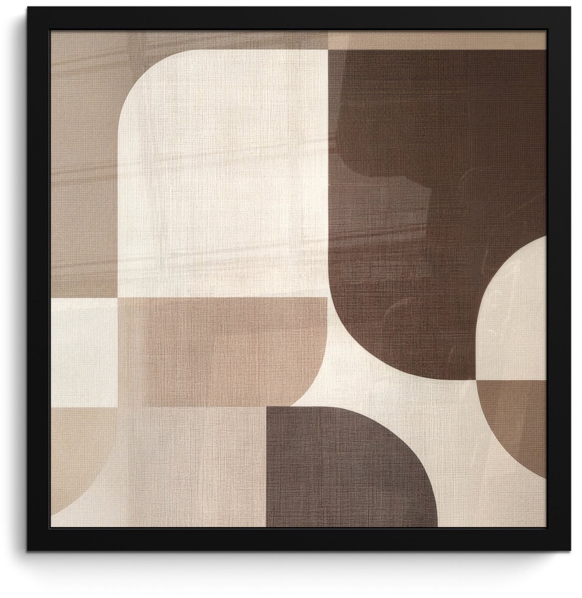 FrameYourWall Poster in lijst - Fotolijst 40x40 cm - Posters - Geometrisch - Geweven structuur - Modern - Posterlijst zwart - Decoratie - Wanddecoratie woonkamer - Muurdecoratie slaapkamer Vormen - Modern