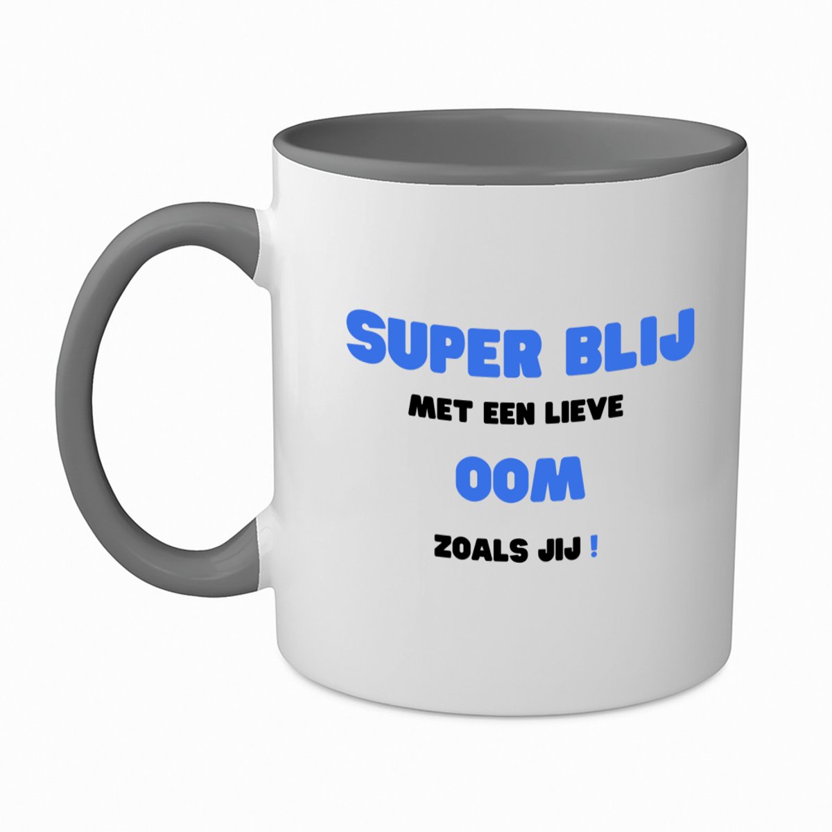 Hacebo® - super blij met een lieve oom zoals jij koffiebeker grijs - Oom - de liefste oom - thee mok - koffie beker - verjaardag - cadeautje voor oom - oom artikelen - kado - geschenk - koffiemok - 350 ML inhoud