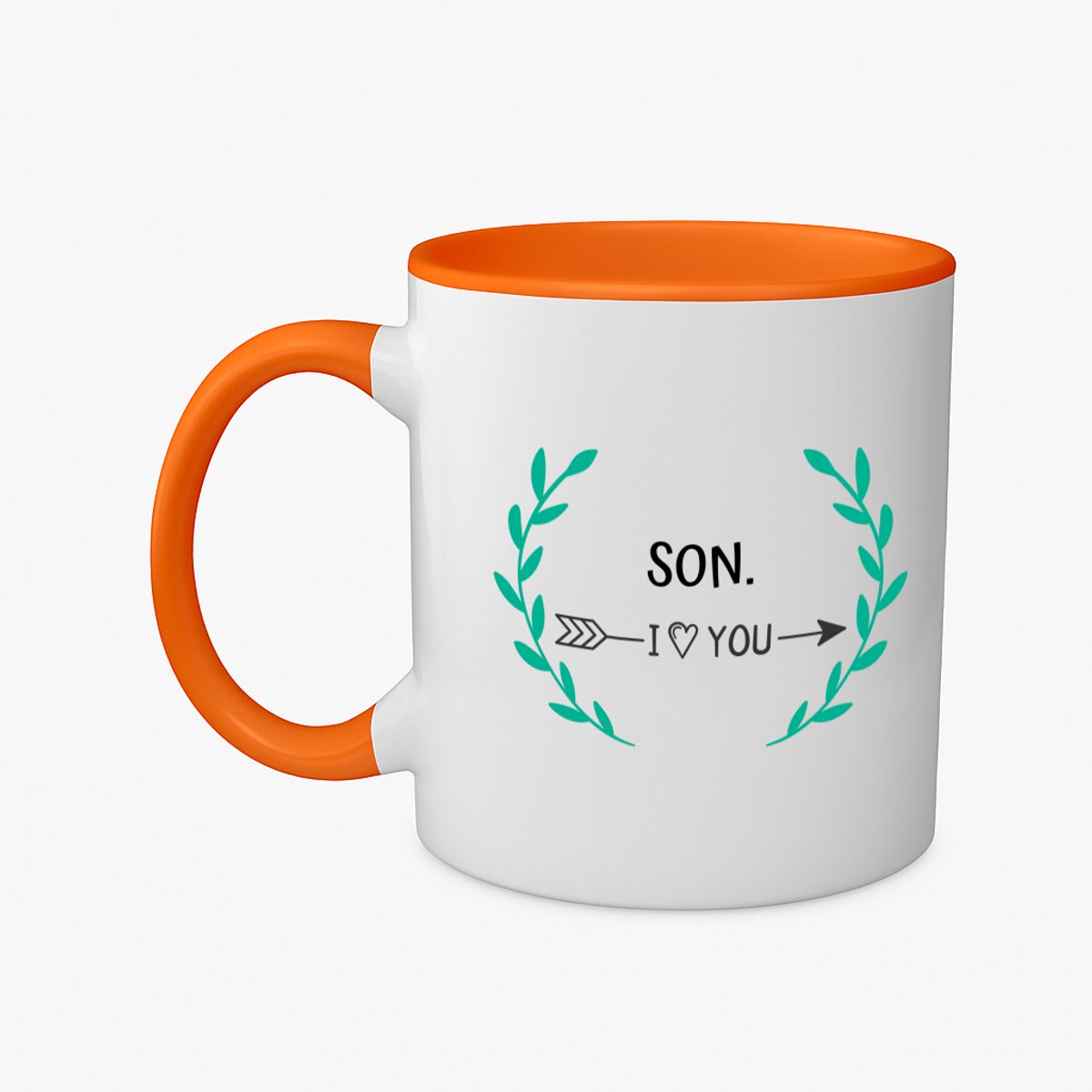 Hacebo® - son I love you koffiebeker oranje - Zoon - de liefste zoon - thee mok - koffie beker - verjaardag - cadeautje voor zoon - zoon artikelen - kado - geschenk - koffiemok - 350 ML inhoud