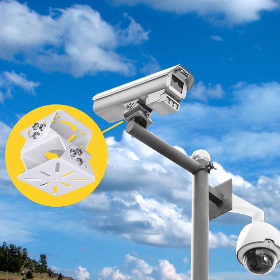 De universele koppelingsbeugel wordt gebruikt voor de installatie van beveiligingscamera's. De drieassige beugel heeft een verstelbare massieve metalen voet en de connector is geschikt voor zowel binnen- als buiteninstallatie van CCTV-camera's. van Merkloos — afbeelding 3