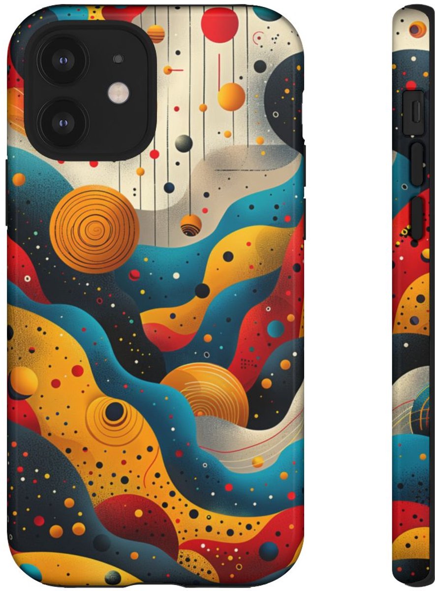 Kleurrijke Abstracte Kosmische Golven – Telefoonhoesje Geschikt voor iPhone 12
