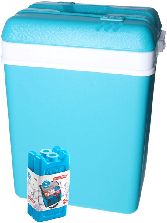 Koelbox met koelelementen - 25 liter - kunststof - blauw - 30 x 22 x 39 cm van KOEL — afbeelding 3