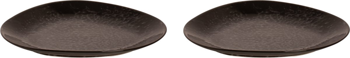 Maastricht Porselein - Tahiti - Bord - 2 stuks - ø 30 cm - Zwart - Porselein - Bordenset