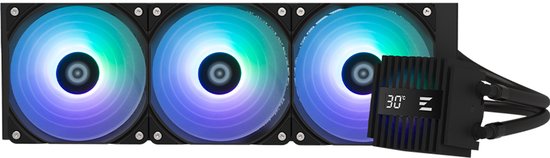 Zalman ALPHA2 A36 Black, AIO CPU Liquid Cooler, 360mm Radiator, Real-time CPU Temperature Display, Addressable RGB fan with PWM control, Fan speed 700 - 1,800RPM plm 10%, Max noise level 29.7dB(A)plm10%