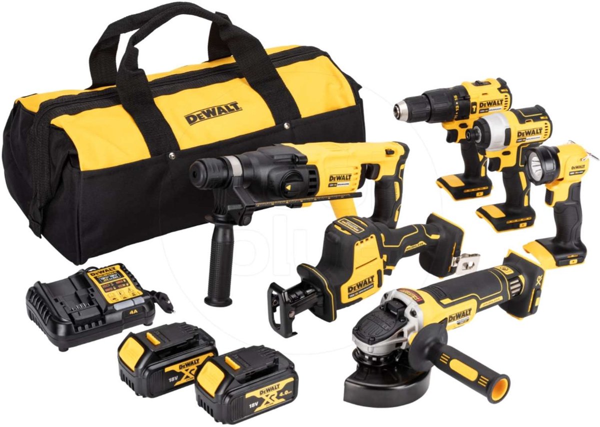 DeWALT Gereedschap - 10-delige ACCU gereedschapset, accu's en lader DCK607M2