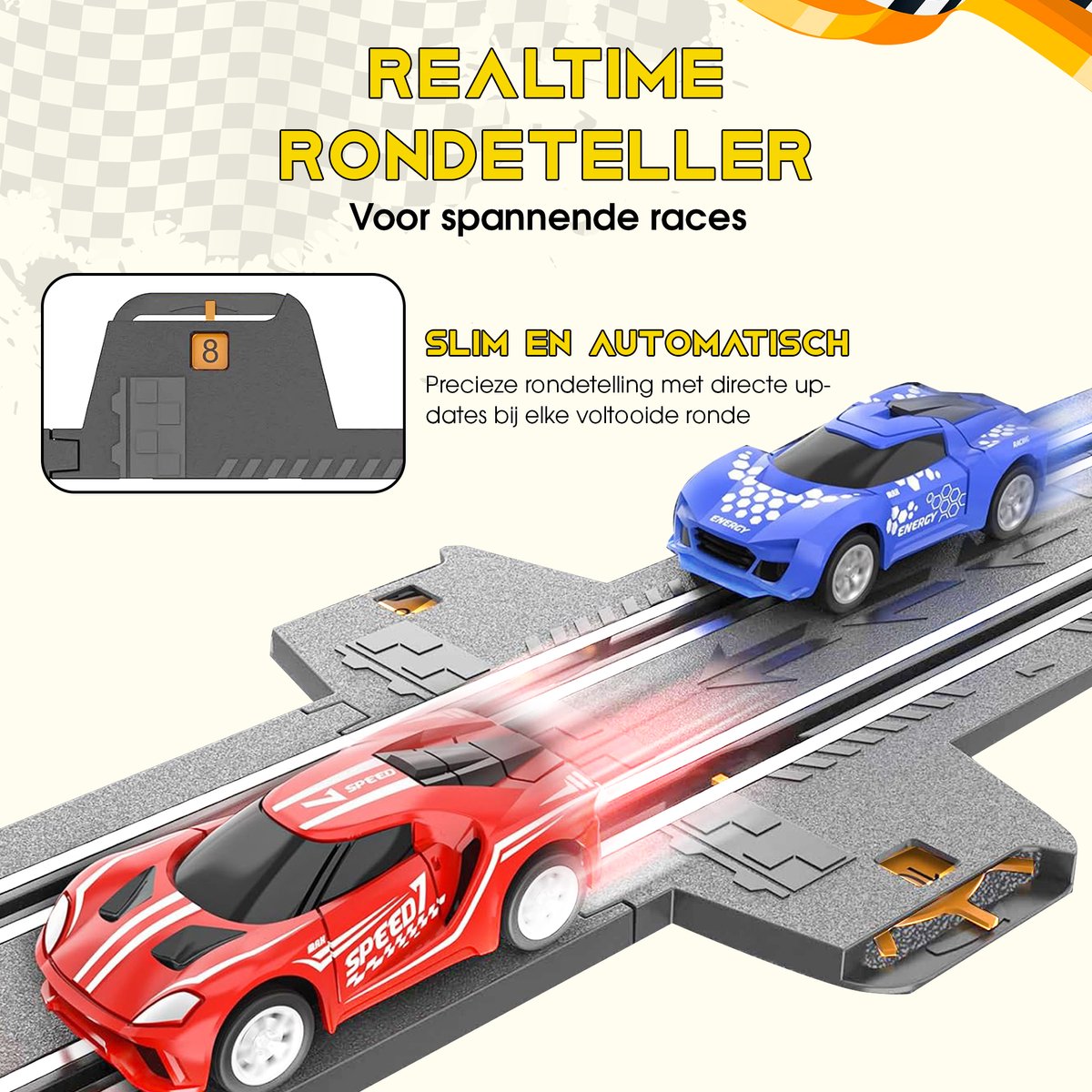 CosmoToys Elektrische Racebaan - Incl. Verkeersbordenset - Auto Speelgoed - voor Kinderen - Autobaan Speelgoed - Kinderspeelgoed - 7,0M Lang - Ultimate Track — afbeelding 4