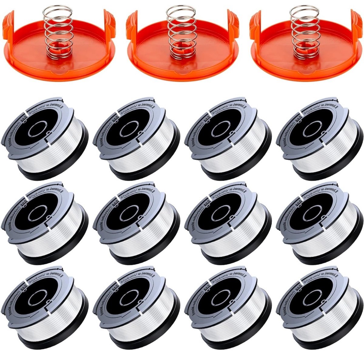 EXCITAT Grastrimmerspoelen - Trimmerspoelen - Geschikt voor Black Decker Grastrimmers - Lengte 9 m - Ø1,65 mm - 12 stuks