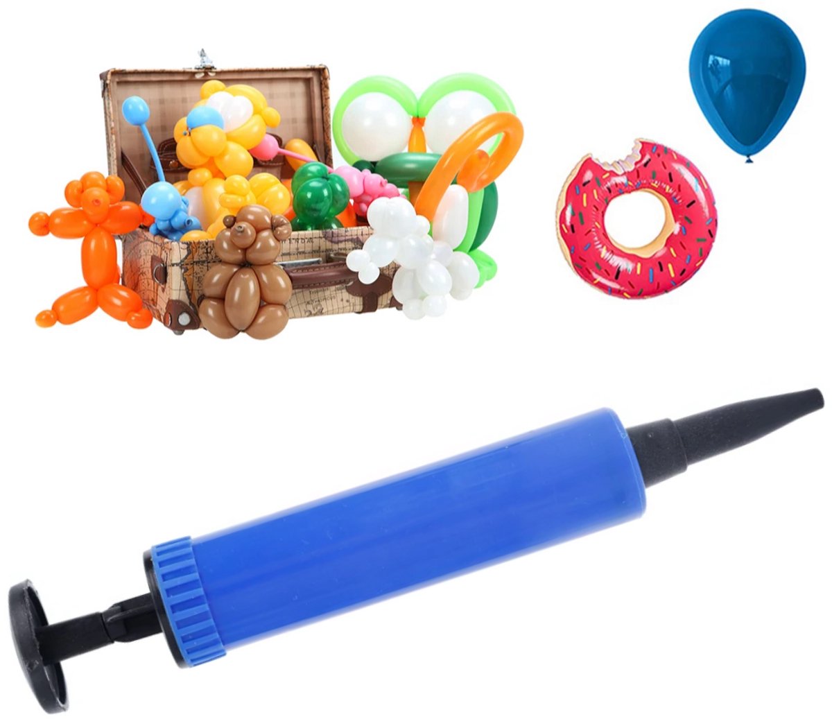Handmatige Ballonpomp – Draagbare Handpomp Voor Ballonnen, Feestaccessoires, Opblaasbaar Zwem- En Waterspeelgoed (PP, 17 Cm)
