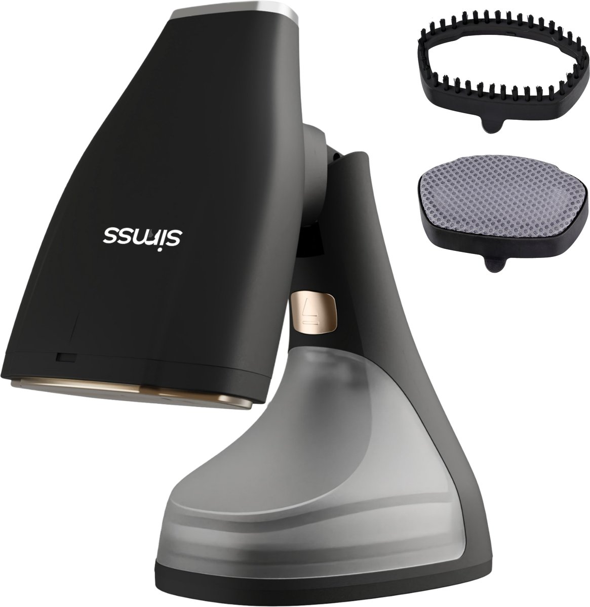 Simss® Opvouwbare Kledingstomer - Compact - Reisformaat - Krachtig - 1800W - Handstomer voor Kleding & Meubilair - 260ml - Zwart/Goud