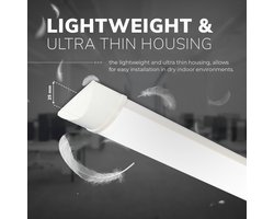 HOFTRONIC - Geïntegreerde LED Buis 150cm - 50 Watt 6000 Lumen - Samsung LEDs - 5 jaar garantie - incl. montageklemmen & quick connector - LED Batten - Onderbouwverlichting voor keuken en schuur