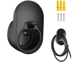 Lader Houder - Type 2-lader - wandmontage kabelhouder - kabel organizer voor elektrische auto's - beugel voor het opladen van elektrische voertuigen - wandladerbeugel voor elektrische voertuigen - compatibel met EU-conforme laadcontactdozen - zwart