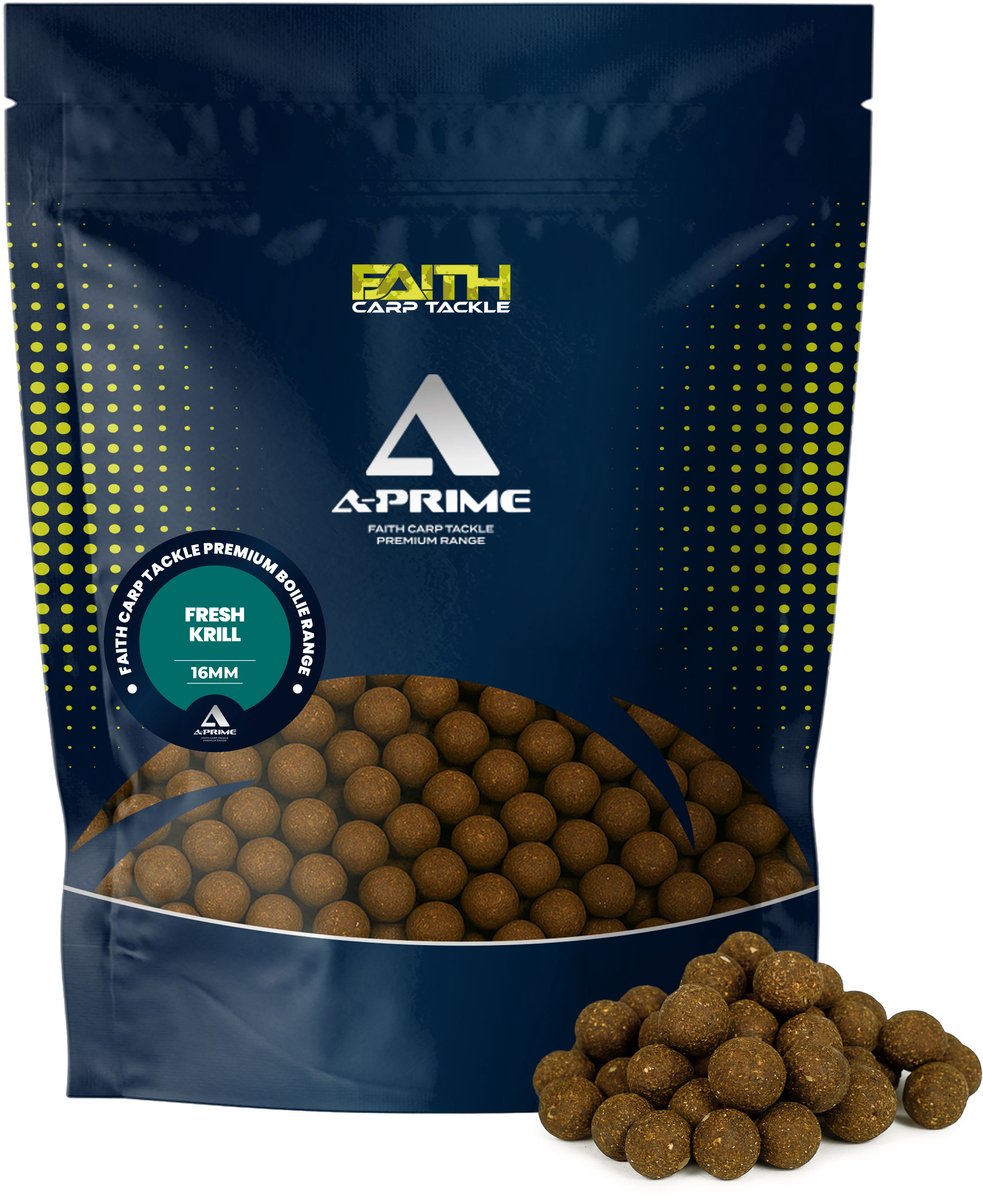 Faith Carp Tackle A-Prime Boilie - 5kg - 16mm - Fresh Krill