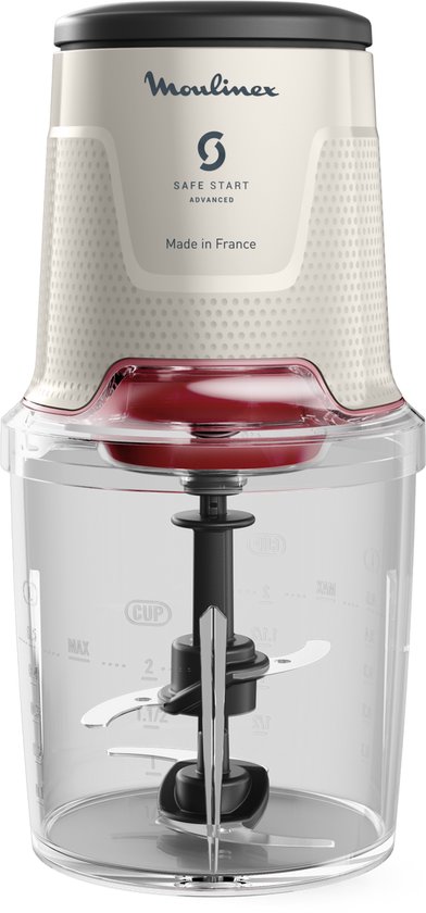 Moulinex Easy Press AT740BF1 – Hachoir électrique compact – Système Safe Start – 4 lames inox – 3 fonctions – Bol 500 ml – Hachoir rapide et sécurisé