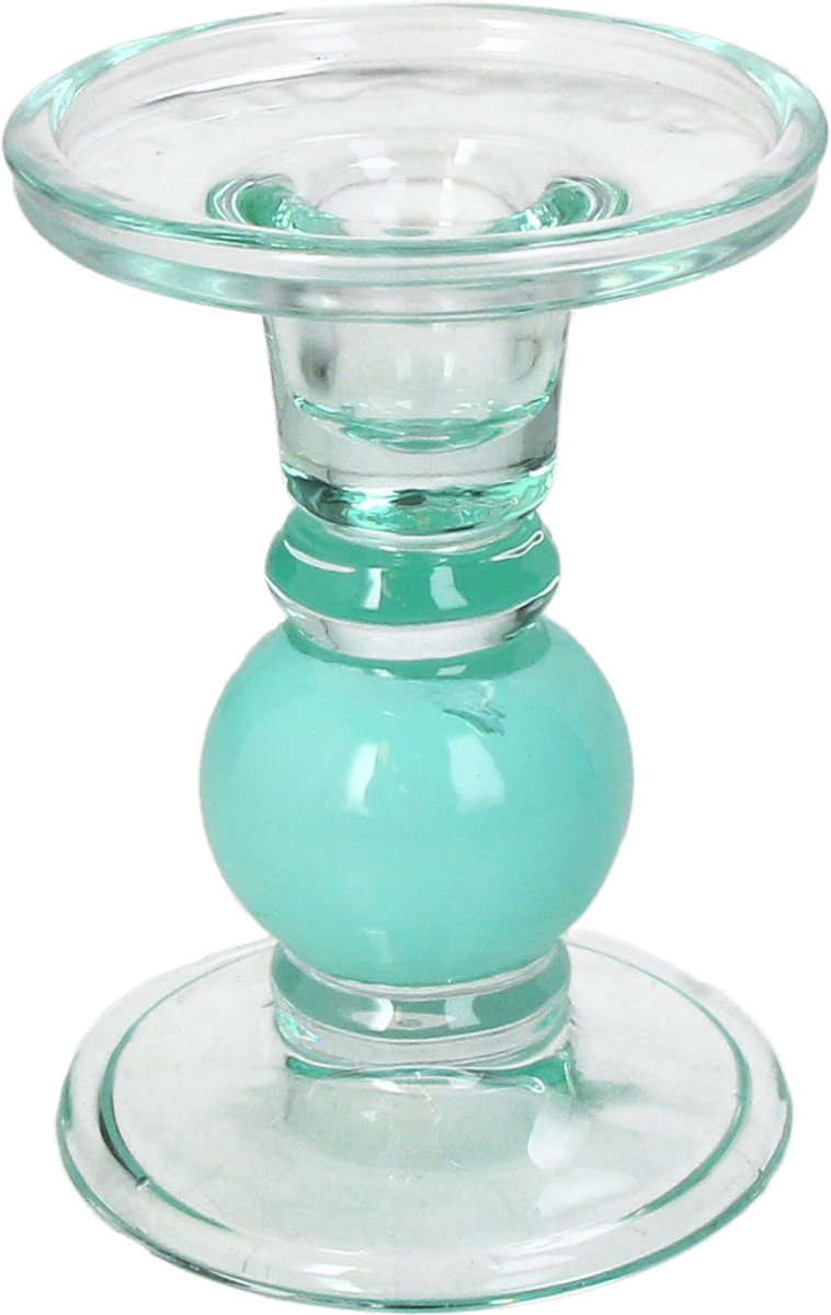 HD Collection Kaarsenhouder Glas Turkoois 9x9x13cm Turquoise